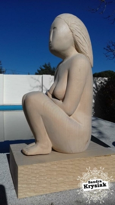 Francoise. Escultura en madera de tilo. 2020