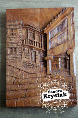 Angel - Relieve en Madera de Roble