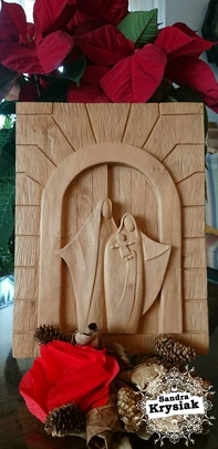 Carlos. Relieve en madera de cerezo. 2020