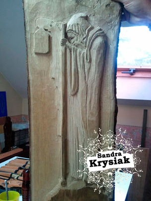 Ricardo - Relieve en Madera de Castaño en proceso