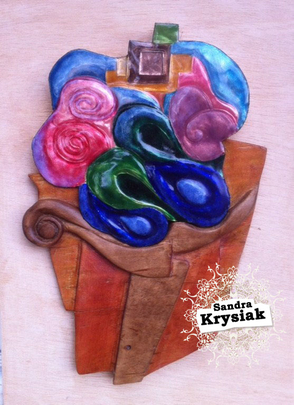 Adelaida, madera con esmalte