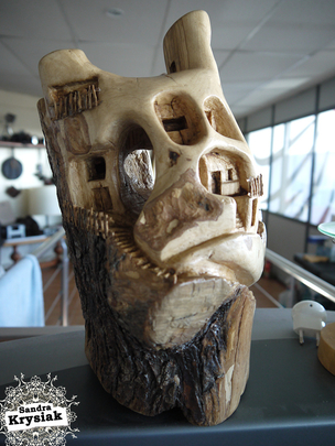 Sergio, talla sobre olivo