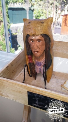 Ana. Talla policromada en madera de tilo. 2016