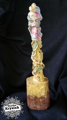 Miguel. Virgen de la Flor. Talla en madera de pino. 2015