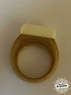 Anillo en madera y hueso. Javier Martínez Hermoso.